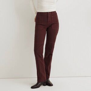 Madewell Cargo Pant 90s straight canvas womens Red (size 33 petite) minimalist